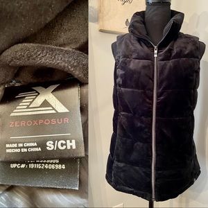 Black Velvety Down Vest Size Small